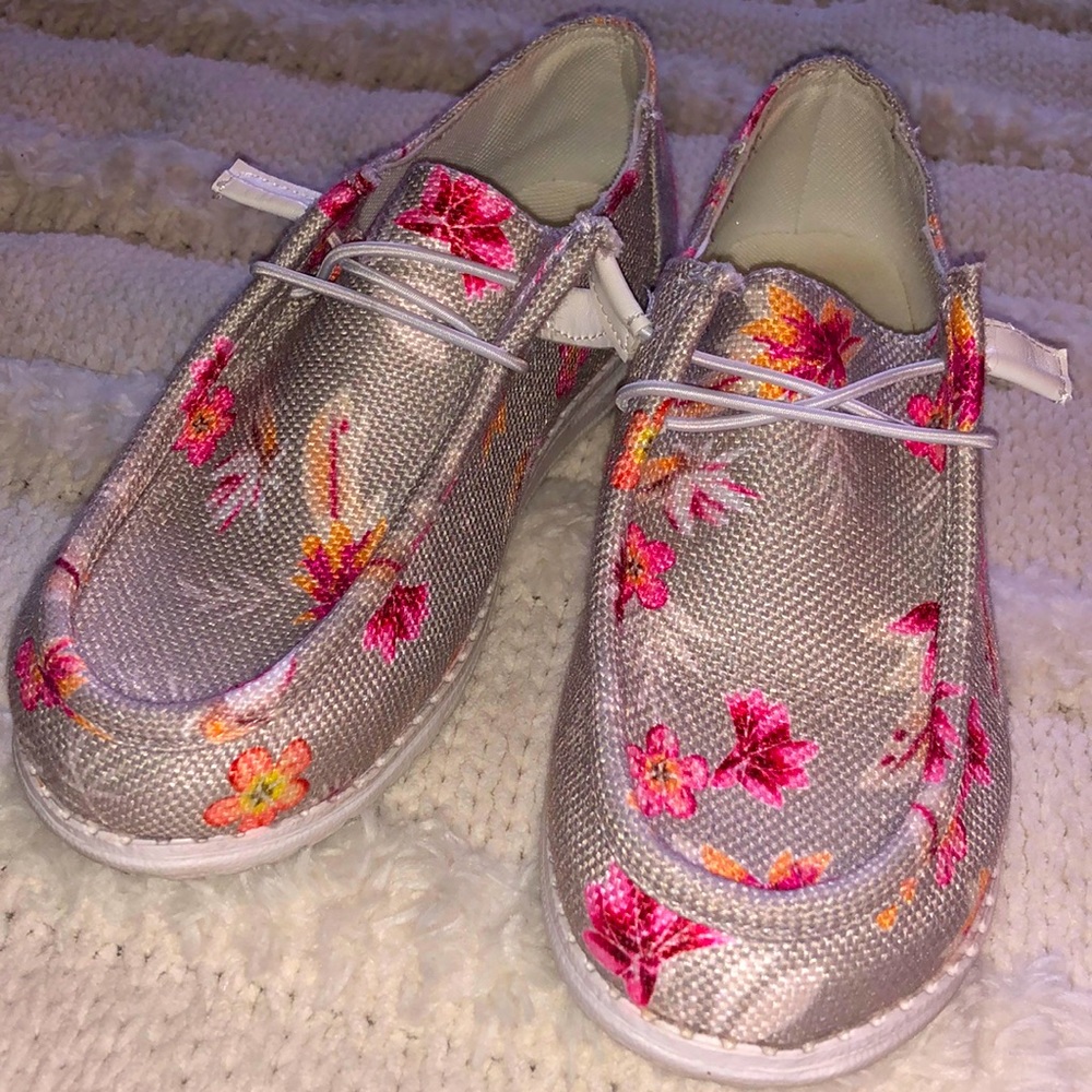 Floral slip on shoes